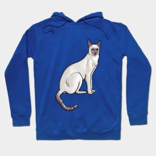 Siamese Cat on Black Hoodie